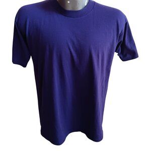 Vintage T-shirt Large Mens 90s PLAIN ROYAL PURPLE T-shirt JERZEES  50/50 USA